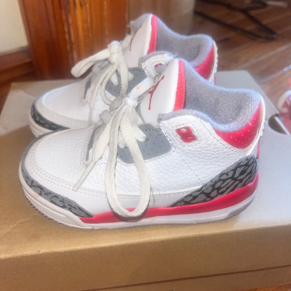 Kids White and Red Sneakers